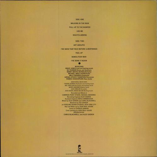 Grace Jones Nightclubbing vinyl LP album (LP record) Italian GJOLPNI779964