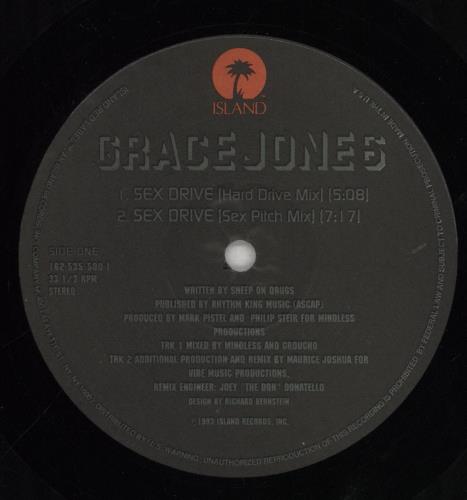 Grace Jones Sex Drive 12" vinyl single (12 inch record / Maxi-single) US GJO12SE158080