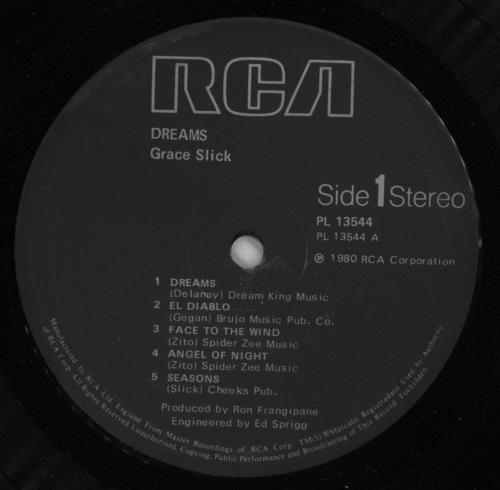 Grace Slick Dreams vinyl LP album (LP record) UK GSKLPDR247854