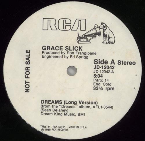 Grace Slick Dreams 12" vinyl single (12 inch record / Maxi-single) US GSK12DR297331