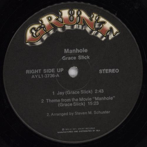 Grace Slick Manhole vinyl LP album (LP record) US GSKLPMA847034