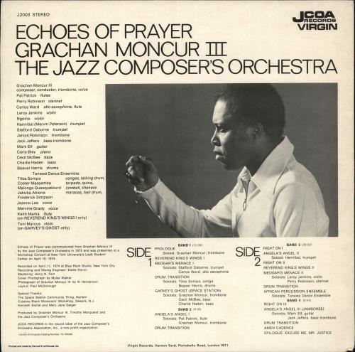 Grachan Moncur III Echoes Of Prayer vinyl LP album (LP record) UK GFJLPEC705070