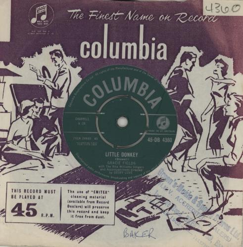 Gracie Fields Little Donkey 7" vinyl single (7 inch record / 45) UK GFE07LI564017