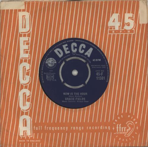 Gracie Fields Now Is The Hour 7" vinyl single (7 inch record / 45) UK GFE07NO878708