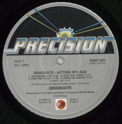 Graduate Acting My Age - EX - Vintage Price Sticker vinyl LP album (LP record) UK GDTLPAC874009