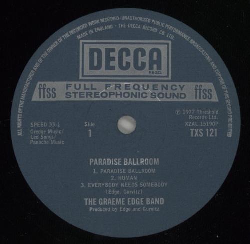 Graeme Edge Paradise Ballroom vinyl LP album (LP record) UK GDGLPPA133090
