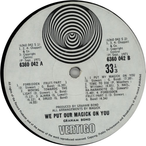 Graham Bond We Put Our Magick On You - 1st vinyl LP album (LP record) UK HBDLPWE210976