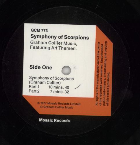 Graham Collier Symphony Of Scorpions vinyl LP album (LP record) UK GE8LPSY854851
