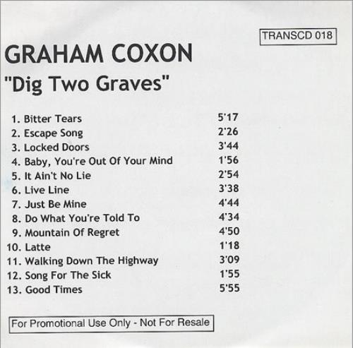 Graham Coxon Dig Two Graves CD-R acetate UK GCXCRDI373251