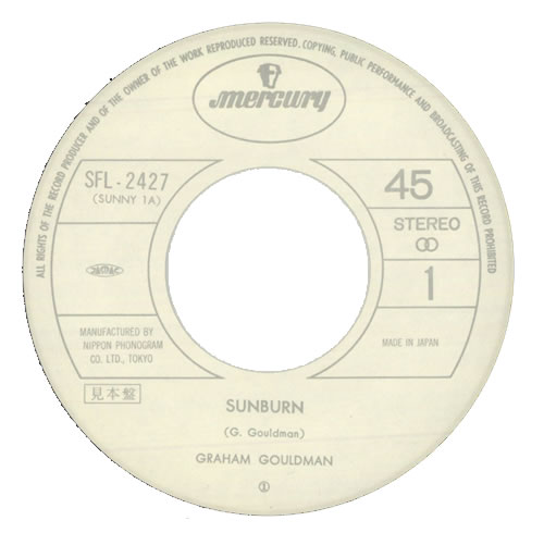 Graham Gouldman Sunburn - Farrah Fawcett Sleeve 7" vinyl single (7 inch record / 45) Japanese GOU07SU507059