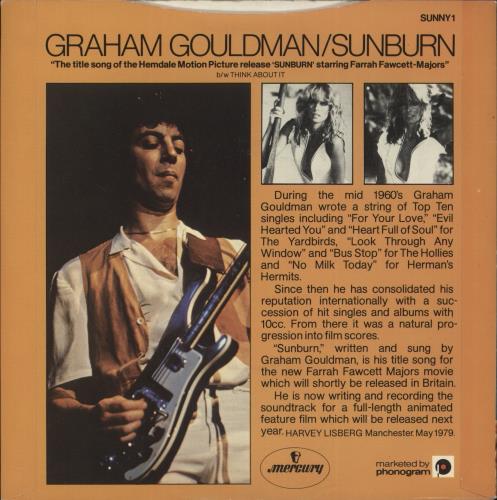 Graham Gouldman Sunburn 7" vinyl single (7 inch record / 45) UK GOU07SU129800