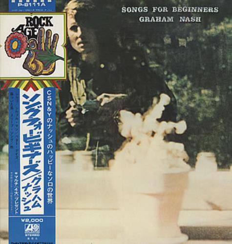 Graham Nash Songs For Beginners + Rock Age shaped obi vinyl LP album (LP record) Japanese NSHLPSO323780