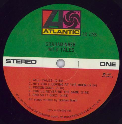 Graham Nash Wild Tales - EX vinyl LP album (LP record) US NSHLPWI775306