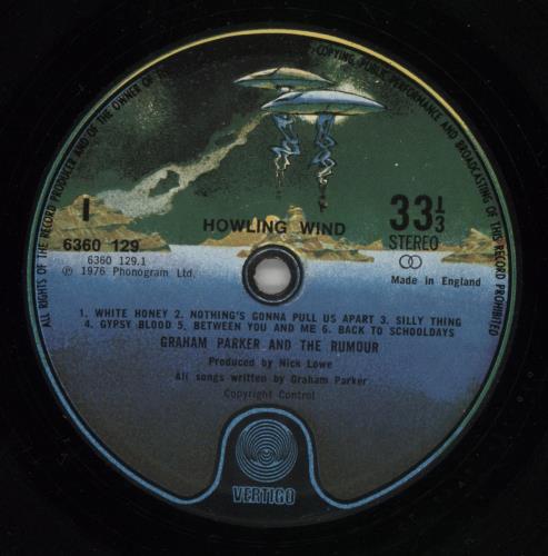 Graham Parker Howlin Wind vinyl LP album (LP record) UK GRPLPHO444781