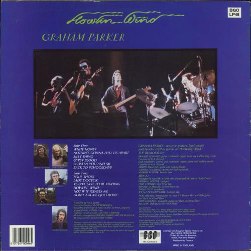 Graham Parker Howlin Wind vinyl LP album (LP record) UK GRPLPHO832107