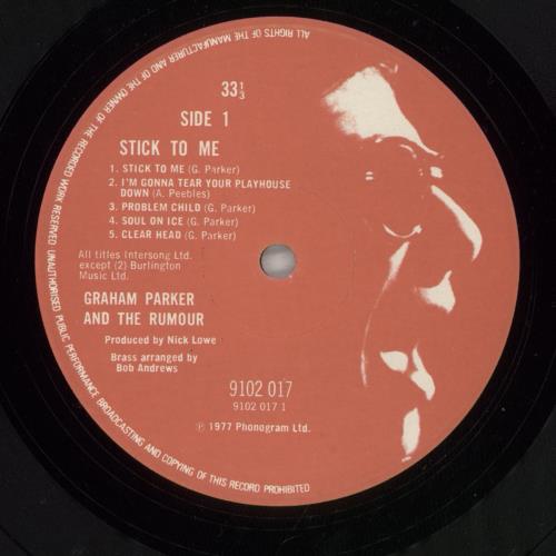 Graham Parker Stick To Me + PVC sleeve & Stamps vinyl LP album (LP record) UK GRPLPST876792