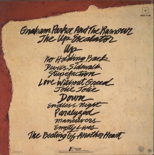 Graham Parker The Up Escalator vinyl LP album (LP record) Portuguese GRPLPTH543353