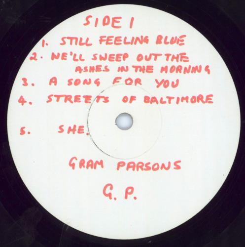 Gram Parsons G.P. - Test Pressing vinyl LP album (LP record) UK GRMLPGP798945