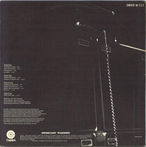 Grand Funk Railroad Live Album 2-LP vinyl record set (Double LP Album) South African GFR2LLI792903