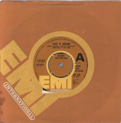 Grand Funk Railroad Pass It Around - A Label 7" vinyl single (7 inch record / 45) UK GFR07PA828511