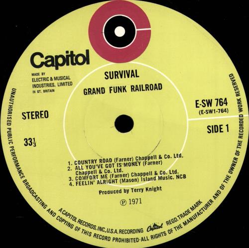 Grand Funk Railroad Survival - 1st vinyl LP album (LP record) UK GFRLPSU133518