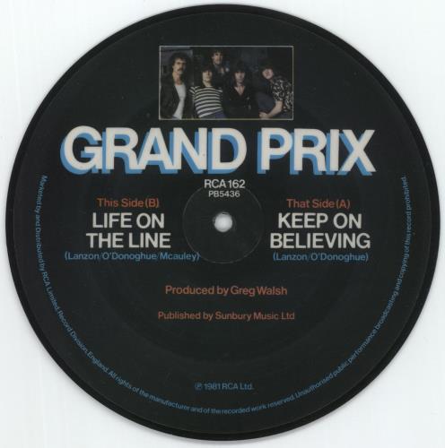 Grand Prix Keep On Believing 7" vinyl picture disc (7 inch picture disc single) UK GRX7PKE340772