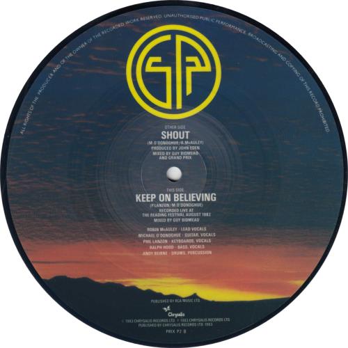 Grand Prix Shout 7" vinyl picture disc (7 inch picture disc single) UK GRX7PSH465419