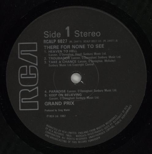 Grand Prix There For None To See vinyl LP album (LP record) UK GRXLPTH332642