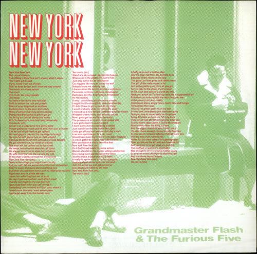 Grandmaster Flash New York, New York 12" vinyl single (12 inch record / Maxi-single) UK GMM12NE516247