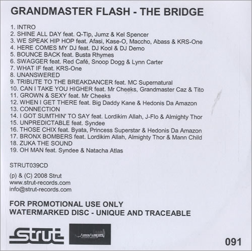 Grandmaster Flash The Bridge CD-R acetate US GMMCRTH468808