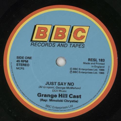 Grange Hill Just Say No 7" vinyl single (7 inch record / 45) UK GT907JU565637
