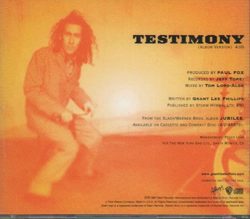 Grant Lee Buffalo Testimony CD single (CD5 / 5") US GLBC5TE125739
