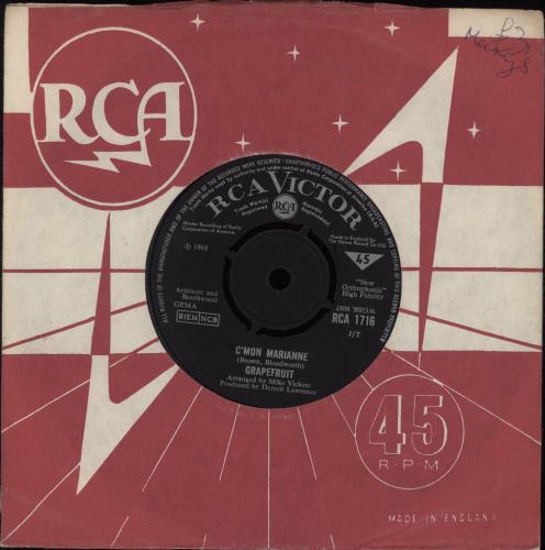 Grapefruit C'Mon Marianne 7" vinyl single (7 inch record / 45) UK GPF07CM375762