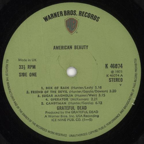 Grateful Dead American Beauty - 3rd - Green Label vinyl LP album (LP record) UK GRDLPAM745624