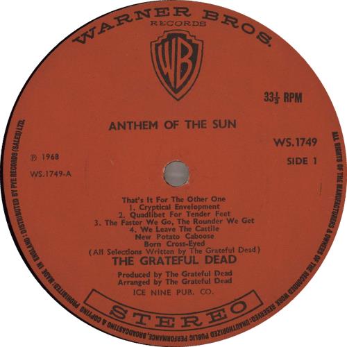 Grateful Dead Anthem Of The Sun - 1st vinyl LP album (LP record) UK GRDLPAN704277