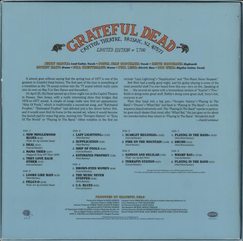 Grateful Dead Capitol Theatre, Passaic, NJ 4/25/77 - RSD 16 - EX Vinyl Box Set US GRDVXCA878332
