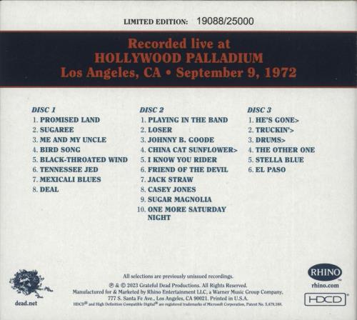 Grateful Dead Dave's Picks, Volume 46 (Hollywood Palladium, Los Angeles, CA 9/9/72) 4-CD album set US GRD4CDA866522