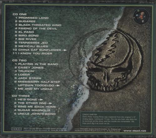 Grateful Dead Dick's Picks Volume Twenty Three 3-CD album set (Triple CD) US GRD3CDI757015