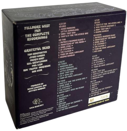 Grateful Dead Fillmore West 1969 - The Complete Recordings CD Album Box Set US GRDDXFI859280