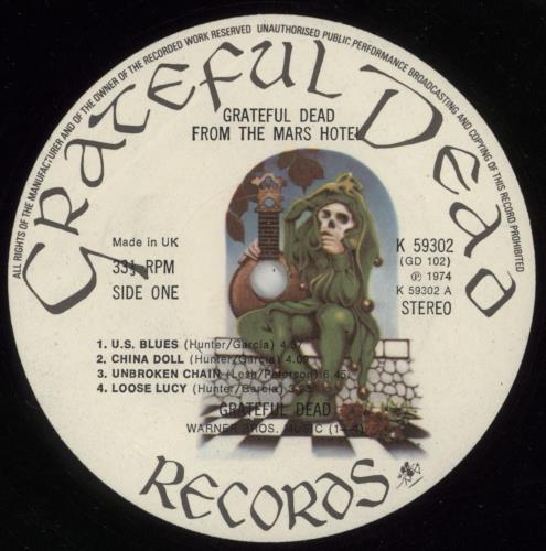 Grateful Dead From The Mars Hotel vinyl LP album (LP record) UK GRDLPFR794165