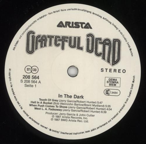 Grateful Dead In The Dark vinyl LP album (LP record) German GRDLPIN288225