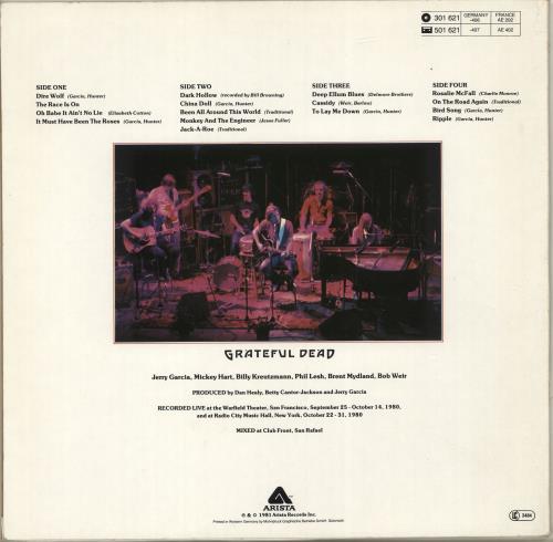 Grateful Dead Reckoning 2-LP vinyl record set (Double LP Album) German GRD2LRE315181