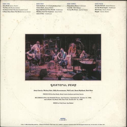 Grateful Dead Reckoning 2-LP vinyl record set (Double LP Album) Italian GRD2LRE727058