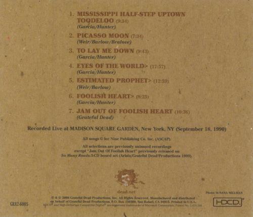 Grateful Dead Road Trips, Vol. 2 No. 1: MSG September '90 + Bonus CD 3-CD album set (Triple CD) US GRD3CRO632358