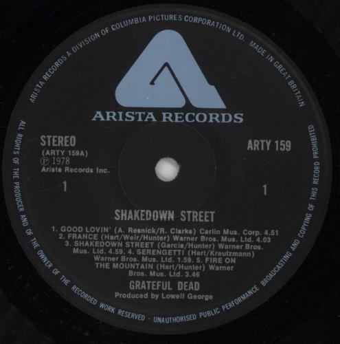 Grateful Dead Shakedown Street vinyl LP album (LP record) UK GRDLPSH337045