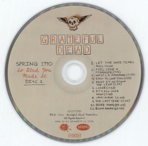 Grateful Dead Spring 1990: So Glad You Made It 2 CD album set (Double CD) UK GRD2CSP844608