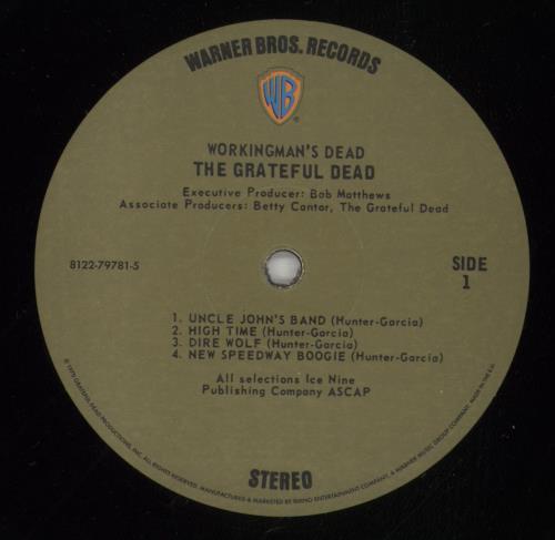 Grateful Dead Workingman's Dead vinyl LP album (LP record) UK GRDLPWO877717