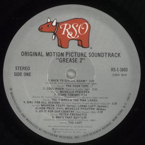 Grease Grease 2 vinyl LP album (LP record) US ESALPGR878163