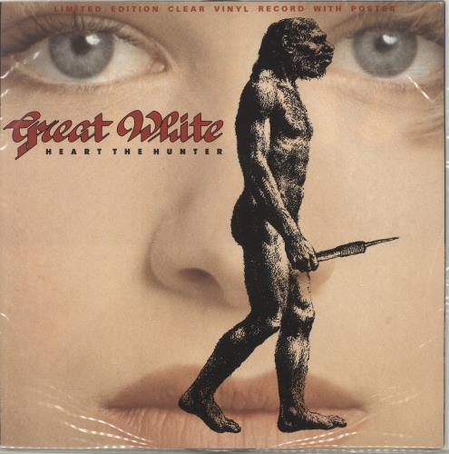 Great White Heart The Hunter - Clear Vinyl 12" vinyl single (12 inch record / Maxi-single) UK G-W12HE00649