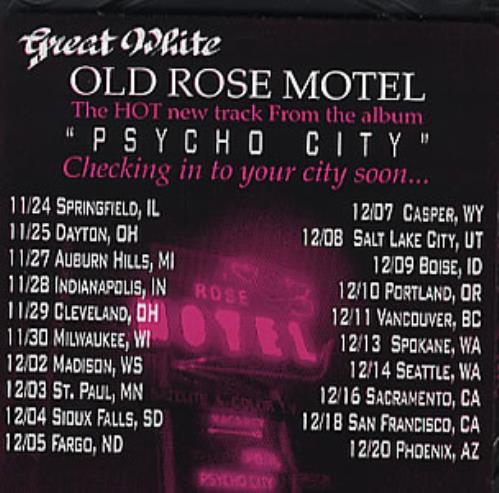Great White Old Rose Motel CD single (CD5 / 5") US G-WC5OL351815